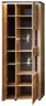 Vitrine - mit Beleuchtung, B ca. 78 cm, Eiche Nachbildung, Eiche dunkel Nachbildung