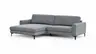 Ecksofa Oviedo - Longchair links mit 1,5-Sitzer, Stoff, Grau