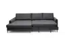 Ecksofa - Longchair links mit 3-Sitzer, Schlaffunktion, Stoff, Anthrazit