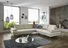 Ecksofa - 3-Sitzer mit Ecke rechts, Leder, Weiß