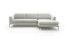 Ecksofa Lenni Full - 2,5-Sitzer mit Longchair rechts, Stoff, Hellgrau, bündige Kissen