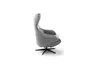 Relaxsessel Follina - Relaxfunktion (motorisch), Leder, Stoff, Grau