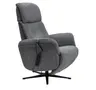 TV-Sessel MARLON - drehbar, Relaxfunktion, Kopfteilverstellung, Stoff, Graublau