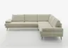 Ecksofa - 3-Sitzer mit Ecke rechts, Leder, Weiß