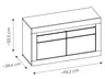 Sitzbank - mit Beleuchtung, B ca. 94 cm, Kaschmir, Stone Eiche Nachbildung