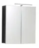 Spiegelschrank- B ca. 60 cm, Eiche Silber, Weiß