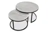 Couchtisch - 2er Set, Grau marmoriert, Schwarz