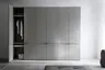 Drehtürenschrank Matera - BHT ca. 301x235x60 cm, Lack Matt, Muschelgrau, Griffe Coffee