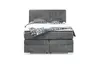 Boxspringbett JEANETTE- Liegefläche ca. 140x200 cm, Stoff, Grau