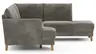 Sofa Stamford - 3,5-Sitzer, Bogen links mit Ecksofa 2-sitzig und Abschlusshocker Rechts, Stoff, Anthrazit