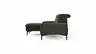 Ecksofa Felipa - Longchair links mit 2,5-Sitzer inkl. Kopfteil verstellbar, Stoff, Dunkelgrün