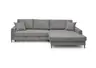 Ecksofa - 3-Sitzer mit Longchair rechts, Schlaffunktion, Stoff, Grau