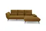 Ecksofa PAYTON - 2-Sitzer, Ecke rechts, Stoff, Senfgelb
