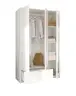 Drehtürenschrank- B ca. 117 cm, Weiß, Spiegel
