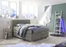 Boxspringbett JEANETTE- Liegefläche ca. 140x200 cm, Stoff, Graubeige