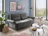  Faltsofa Easy - 2-Sitzer, ca. 140 cm inkl. Schlaffunktion/Topper/Armteil verstellbar, Stoff, Dunkelgrau