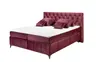 Boxspringbett - Liegefläche ca. 180x200 cm, Stoff Dunkelrot