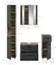 Standschrank - B ca. 30 cm, Nox Eiche Nachbildung, Schwarz