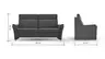 Sofa Arima  H - 2,5-Sitzer inkl. Sitzvorzug (motorisch) und Armlehnen verstellbar, Stoff, Dunkelbraun