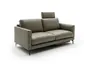 Sofa Cuneo Klassik - 2-Sitzer, Leder, Graubraun, Relaxfunktion, motorisch