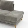 Sofa Stamford - inkl. Armlehne verstellbar und Kopfstütze, 3,5-Sitzer, Bogen links mit Ecksofa 2-sitzig und Abschlusshocker Rechts, Stoff, Anthrazit