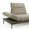 Ecksofa Elena - 2,5-Sitzer und Longchair rechts, Kopfteil/Armlehne verstellbar, Stoff Limette