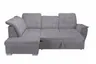 Ecksofa - Ecke links, 2-Sitzer inkl. Schlaffunktion und Bettkasten, verstellbare Kopfstützen, Stoff, Grau