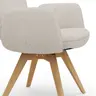 Armlehnstuhl Kamari - Stoff, Beige