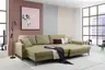 Ecksofa - 3-Sitzer mit Longchair rechts, Schlaffunktion, Stoff, Olive