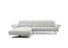 Ecksofa - Longchair links mit Sofa 2-Sitzer, Sitztiefe verstellbar, Stoff, Snow