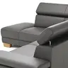 Ecksofa Philadelphia - Ecke links, 2,5-Sitzer, Kopfteil verstellbar (manuell), Leder, Anthrazit