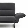 Ecksofa  Alexander - Longchair links mit 3-Sitzer inkl. Kopfstütze/Armlehne verstellbar, Stoff, Dunkelgrau