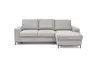 Ecksofa - 2-Sitzer mit Longchair rechts, Stoff, Sibergrau
