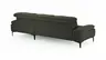 Ecksofa Felipa - 2,5-Sitzer mit Longchair rechts inkl. Kopfteil verstellbar, Stoff, Dunkelgrün