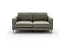 Sofa Cuneo Klassik - 2-Sitzer, Leder, Graubraun, Relaxfunktion, motorisch