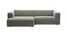 Ecksofa Laja - Longchair links mit 1-Sitzer, Stoff, Steingrau