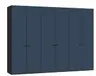 Drehtürenschrank JOIN IT- B ca. 303 cm,  Schwarz, Glas, Blaugrau, Matt