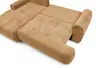 Ecksofa - Longchair links mit 2-Sitzer, Stoff, Goldfarben