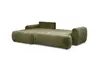 Ecksofa - Longchair links mit 2-Sitzer, Stoff, Olivegrün
