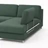Ecksofa Nuoro - 2-Sitzer mit Longchair rechts inkl. Schlaffunktion und Bettkasten, Stoff, Dunkelgrün