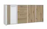 Sideboard FLORISS- Weiß, Eiche Dekor