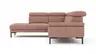 Ecksofa Hudson - Ecke links mit 2,5-Sitzer inkl. Kopfteil verstellbar, Stoff, Kupfer