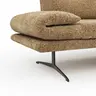 Ecksofa Lucero 2.0 - 2-Sitzer mit Longchair rechts inkl. Rückenlehne verstellbar, Stoff, Cognac