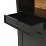 Bücherschrank Louisiana - teilmassiv, Schwarzgrau