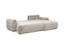 Ecksofa - 2-Sitzer mit Longchair rechts, Stoff, Beige