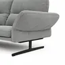 Ecksofa  Alexander - Longchair links mit 3-Sitzer inkl. Kopfstütze/Armlehne verstellbar, Stoff, Hellgrau