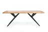 Esstisch - LB ca. 200x100 cm, Eiche massiv geölt, Baumkante, Schwarz