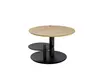 Couchtisch - höhenverstellbar, Durchmesser ca. 75 cm, Wildeiche furniert