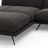 Ecksofa Valdemoro - Longchair mit 2,5-Sitzer rechts inkl. Rückenlehne verstellbar, Stoff, Anthrazit