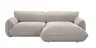 Ecksofa Fluffy - 2,5-Sitzer mit Longchair rechts inkl. Rückenlehne verstellbar, Stoff, Taupe